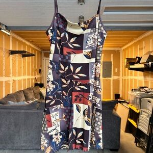 Floral Patchwork Spaghetti Strap Dress